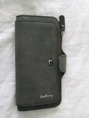 Baellerry Black Bifold Wallet Clutch Organizer Zip Coin Pocket